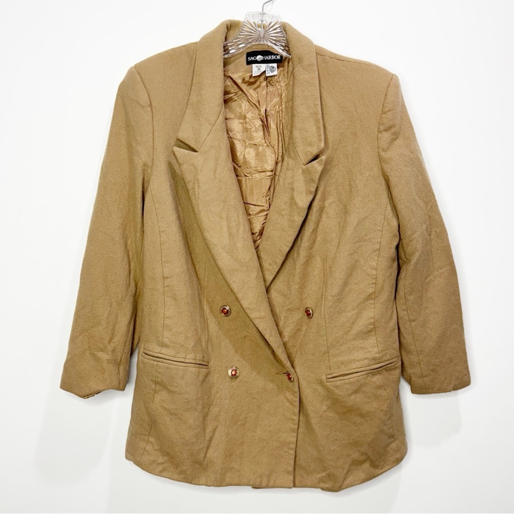 Sag Harbor 100% Wool Warm Beige Blazer Size 12